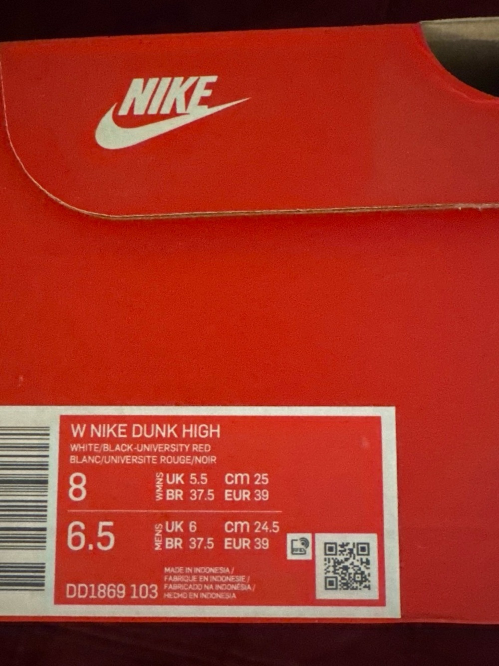 Nike Dunk High Sneakers - White, Black, University Red